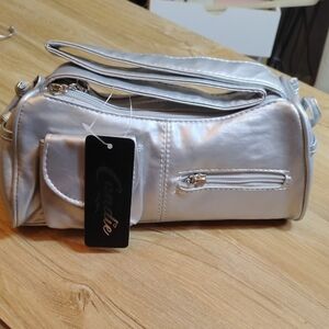 Candie's Shimmering Silver Travel Bag